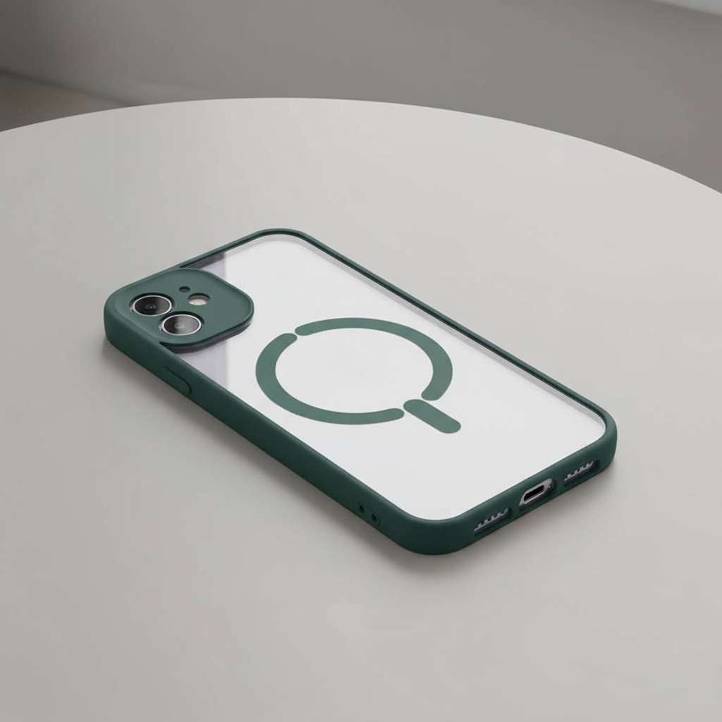 Funda Bumper Compatible con Magsafe con Cubre cámara para iPhone 12