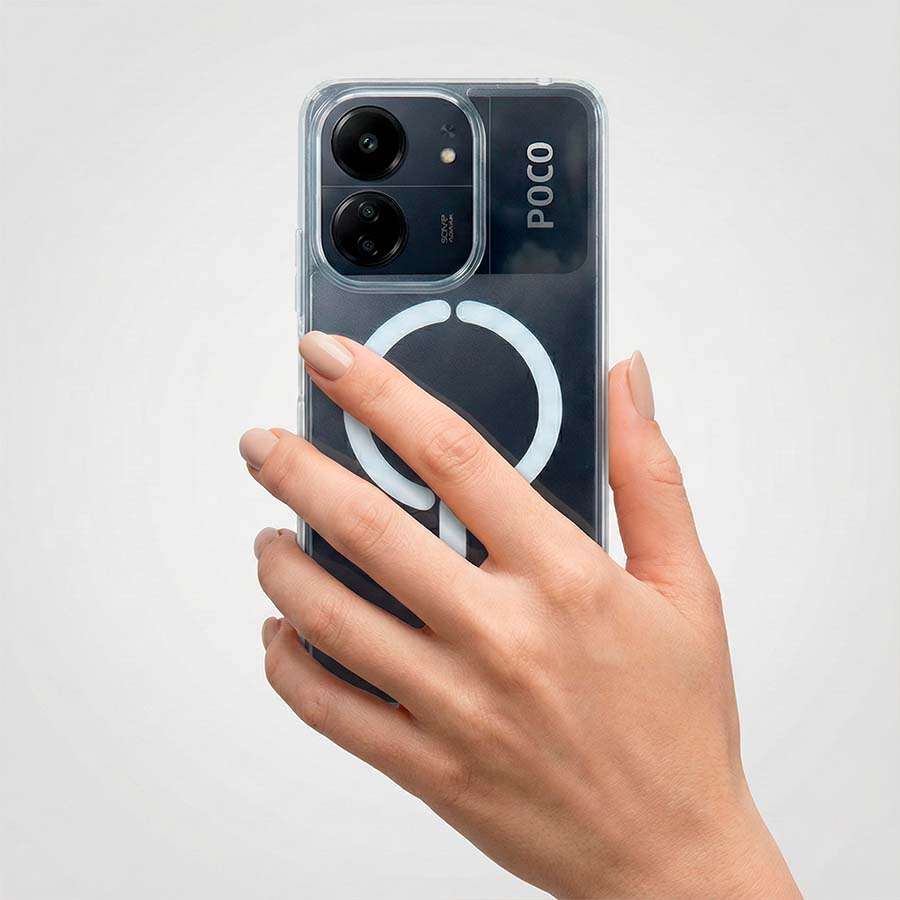 Funda Transparente Logo Compatible con Magsafe para Xiaomi Poco C65