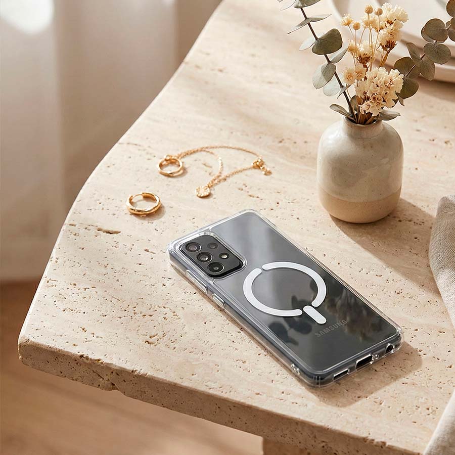 Funda Transparente Logo Compatible con Magsafe para Samsung Galaxy A13 4G