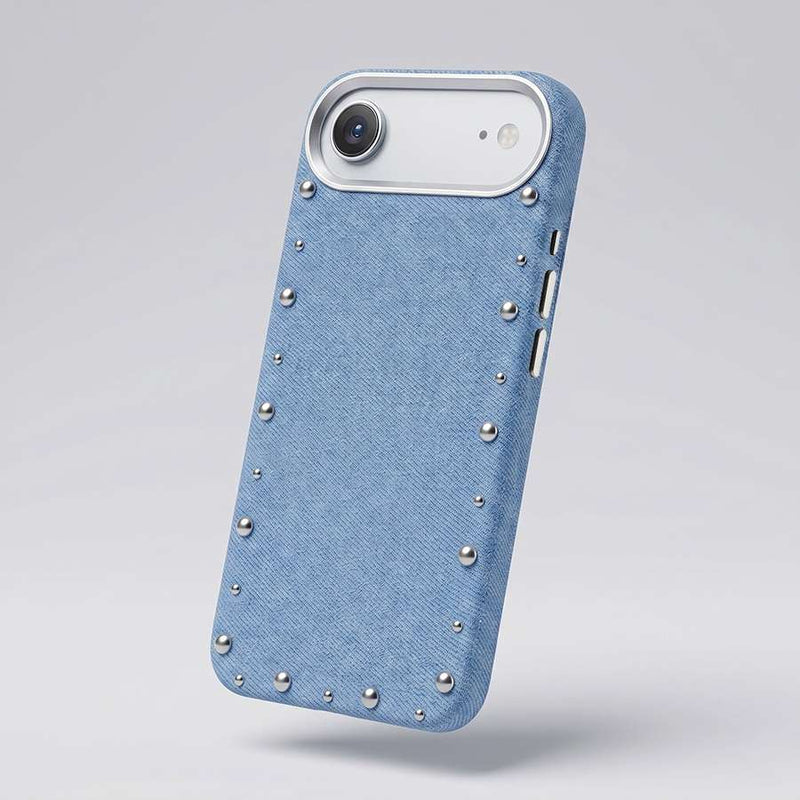 Funda Denim MagBattery para iPhone Air — vista trasera con cierre magnético
