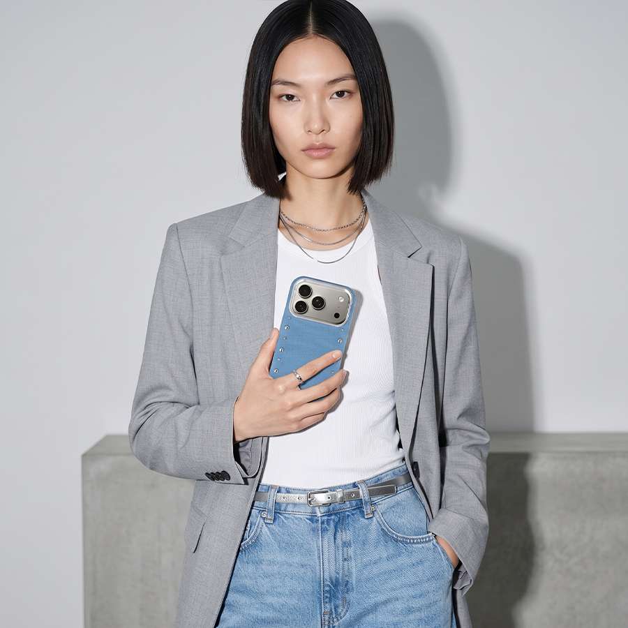 Funda Denim MagBattery para iPhone 17 Pro — perfil lateral y protección
