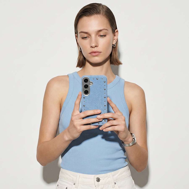 Funda Denim MagBattery para Samsung Galaxy S24 Plus — perfil lateral y protección
