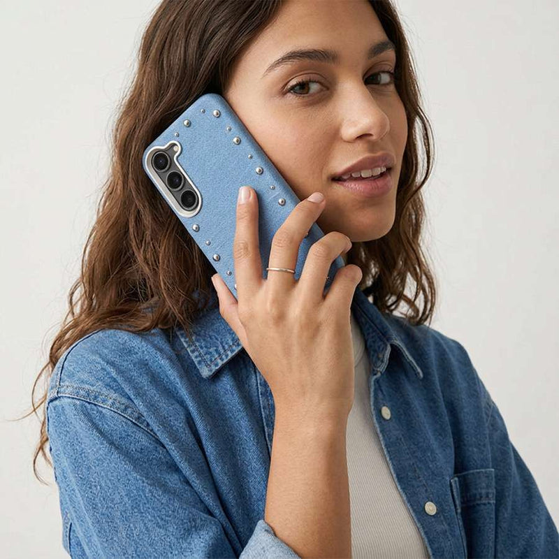 Funda Denim MagBattery para Samsung Galaxy S23 — perfil lateral y protección
