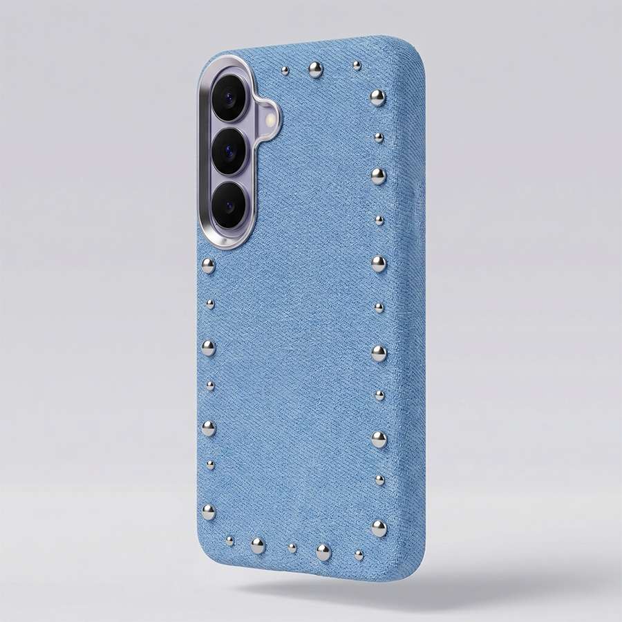 Funda Denim MagBattery para Samsung Galaxy S26 Plus — vista trasera con cierre magnético

