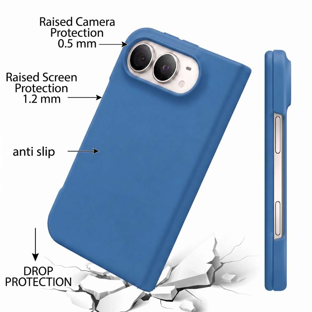 Funda Ultra Suave de microfibra para iPhone Duo en color Azul oscuro, vista 5 de 5
