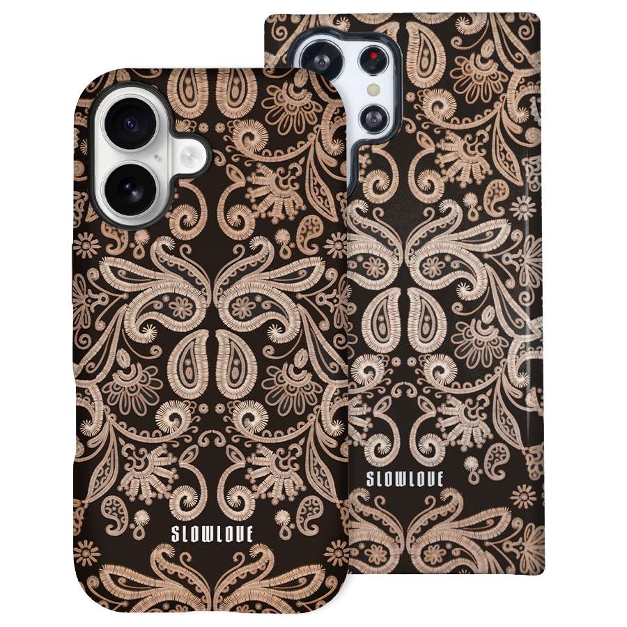 Funda Tough Slowlove Paisley Black con estampado paisley en negro - Vista lateral