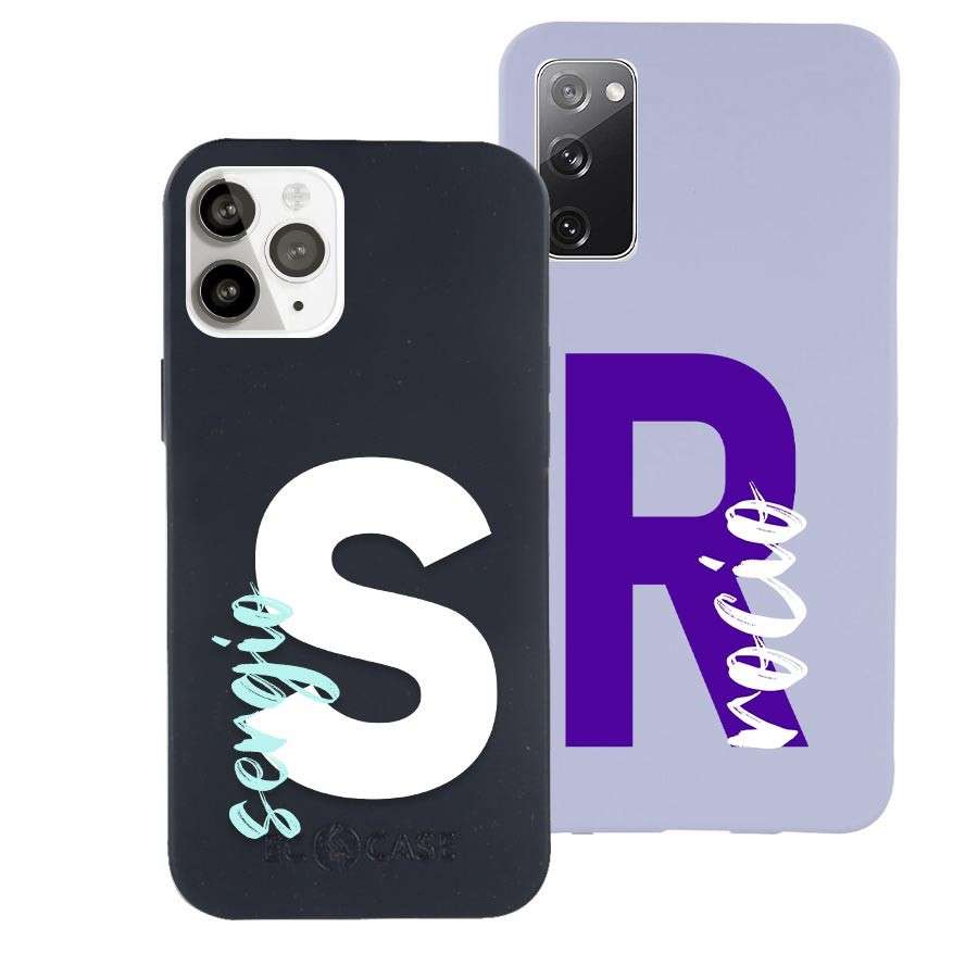 Funda Inicial Con Nombre Vertical A Mano - más de 400 celulares disponibles